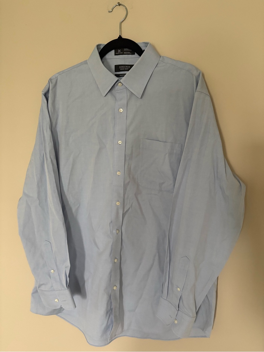 Nordstrom Light Blue Men's Dress Shirt - Classic Button-Down